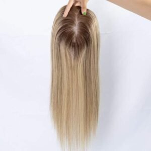 T4/22 16inch Color Short Hair Length 5x6.5 Size Mono Base Topper