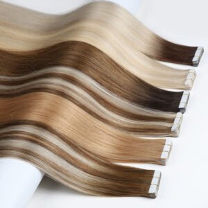 Tape-In Extension, 22 Inch 50g Brown Tape Hair Extension Straight Invisible Tape in